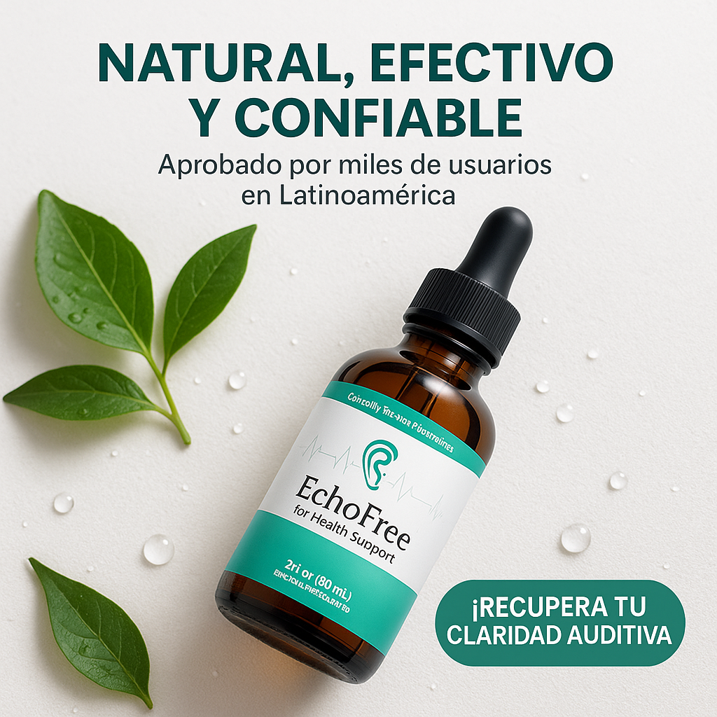 ECHOFREE (60 ml) – ¡Redescubre la Armonía de tu Audición, Despídete del Zumbido y Vive en Plena Claridad!