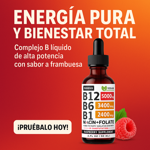 VITAMINA B12 - COMPLEJO B LÍQUIDO DE ALTA POTENCIA PARA ENERGÍA Y BIENESTAR