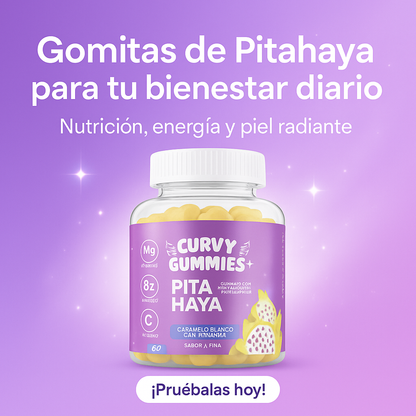 CURVY GUMMIES PITAHAYA - 60 GOMITAS ANTIOXIDANTES | BELLEZA NATURAL, DIGESTIÓN SALUDABLE Y ENERGÍA