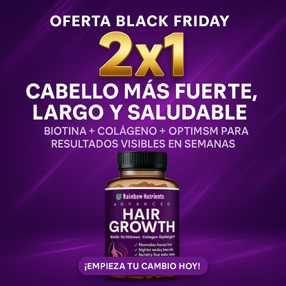 HAIR GROWTH® 120 CAPS: ¡FRENA LA CAÍDA Y REACTIVA EL CRECIMIENTO DE TU CABELLO!